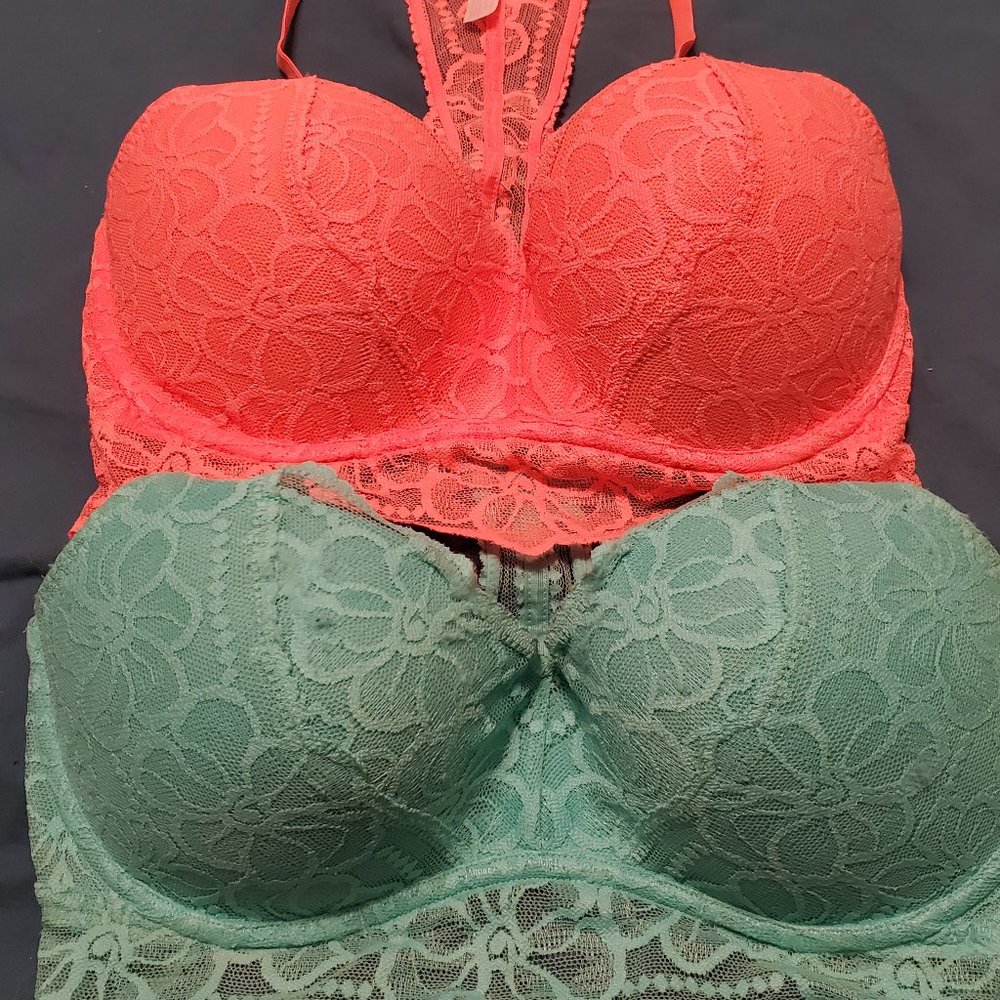 S/32-D/DD PINK by VS push-up lace bralette